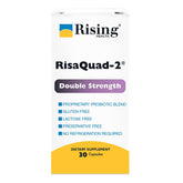 Rising Risaquad-2 probiotic capsules bottle for daily gut balance and comfort.