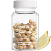 Ritual Stress Relief bottle front with BioSeries capsules for all-day calm.