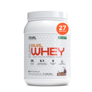 Rival Nutrition Clean Rival Whey front label shows 25g protein per serving for recovery.