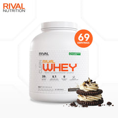 Rival Nutrition whey isolate and concentrate blend nutrition label close up