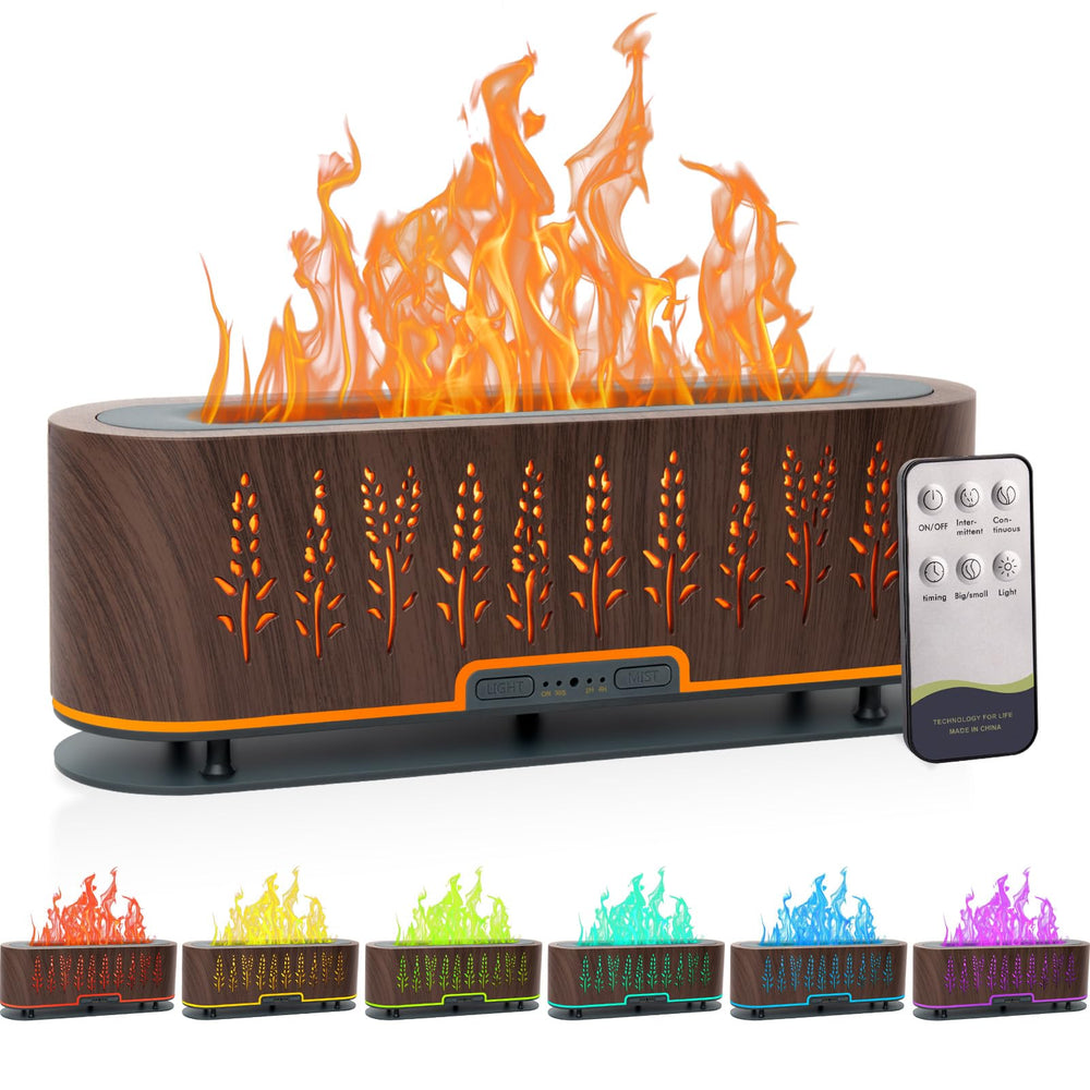 Rivola flame diffuser with wheat-dark-brown finish for calming ambience