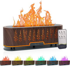 Rivola flame diffuser with wheat-dark-brown finish for calming ambience