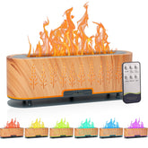 Rivola flame oil diffuser with wood finish for ambient fragrance.