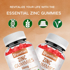 Riyuetian Zinc Gummies bottle being poured into a hand for everyday wellness