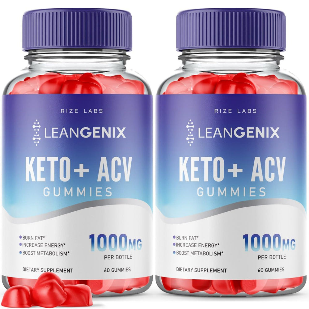 Rize Labs Leangenix Keto + ACV Gummies 2-pack front view for daily energy