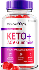 Rize Labs Metabolix Keto Plus ACV Gummies bottle front for weight management support.