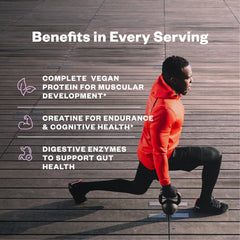 RNWY acai protein label shows 25g protein and 5g creatine per serving.