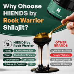 Rock Warrior resin with purity testing badge for trust