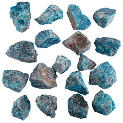 Rockcloud Blue Apatite grid meditation setup with calming blue hues.