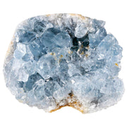 Rockcloud blue celestite cluster, front view, ideal centerpiece for calm spaces.