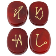 Rockcloud Carnelian angel-symbol palm stones for portable chakra balance and meditation