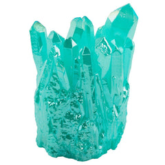 Rockcloud lake blue quartz geode specimen on shelf for study.