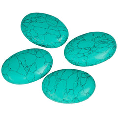 Rockcloud Green Howlite Turquoise polished stone, smooth touch for meditation and heart chakra focus.