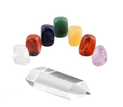 Rockcloud Healing Crystal Kit with chakra stones arranged for balance.