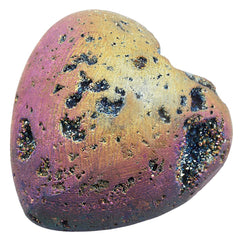 Rockcloud heart-shaped geode druzy close-up showing natural detail.