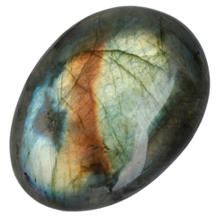 Rockcloud irregular Labradorite palm stone ready for meditation and grounding.