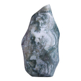 Rockcloud Ocean Jasper flame tower front view enhances meditation ambiance