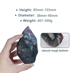 Rockcloud Ocean Jasper flame tower side view suitable for desk decor