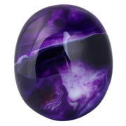 Rockcloud palm stone in irregular purple agate ideal for meditation and calm.