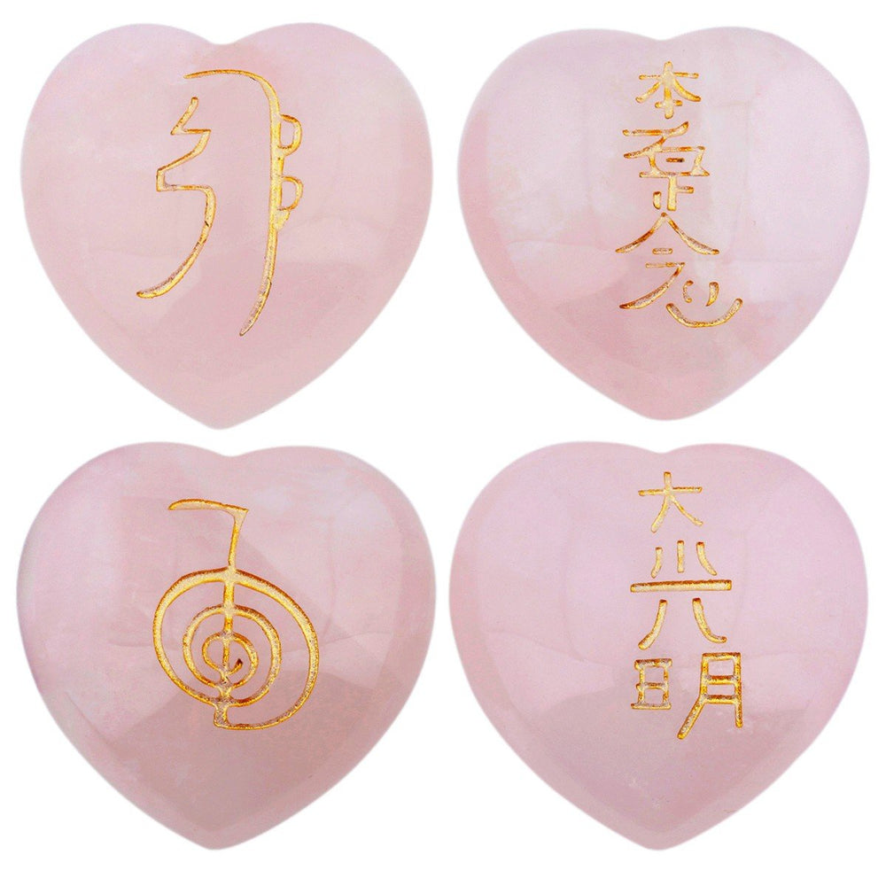 Rockcloud rose quartz heart palm stone showing smooth texture and pink glow for calm grip