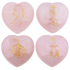 Rockcloud rose quartz heart palm stone showing smooth texture and pink glow for calm grip