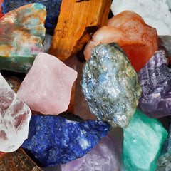 Rockcloud natural mixed stones with amethyst and rose quartz for meditation projects