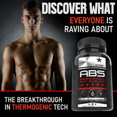 Rockstar Abs capsules closeup highlighting thermogenic ingredients for energy and metabolism