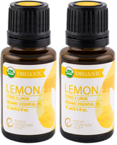 Rocky Mountain Oils Organic Lemon Essential Oil bottle, ideal for diffusing and DIY blends.