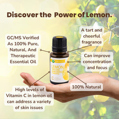 Diffuser releasing Rocky Mountain Oils Organic Lemon Essential Oil aroma in a bright room.