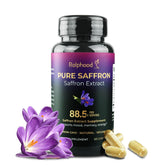 Rolphood saffron-extract capsules with 88.5 mg per serving to support mood.