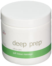 Rolyan Deep Prep Ultra Care jar front view showing odorless, hypoallergenic massage cream