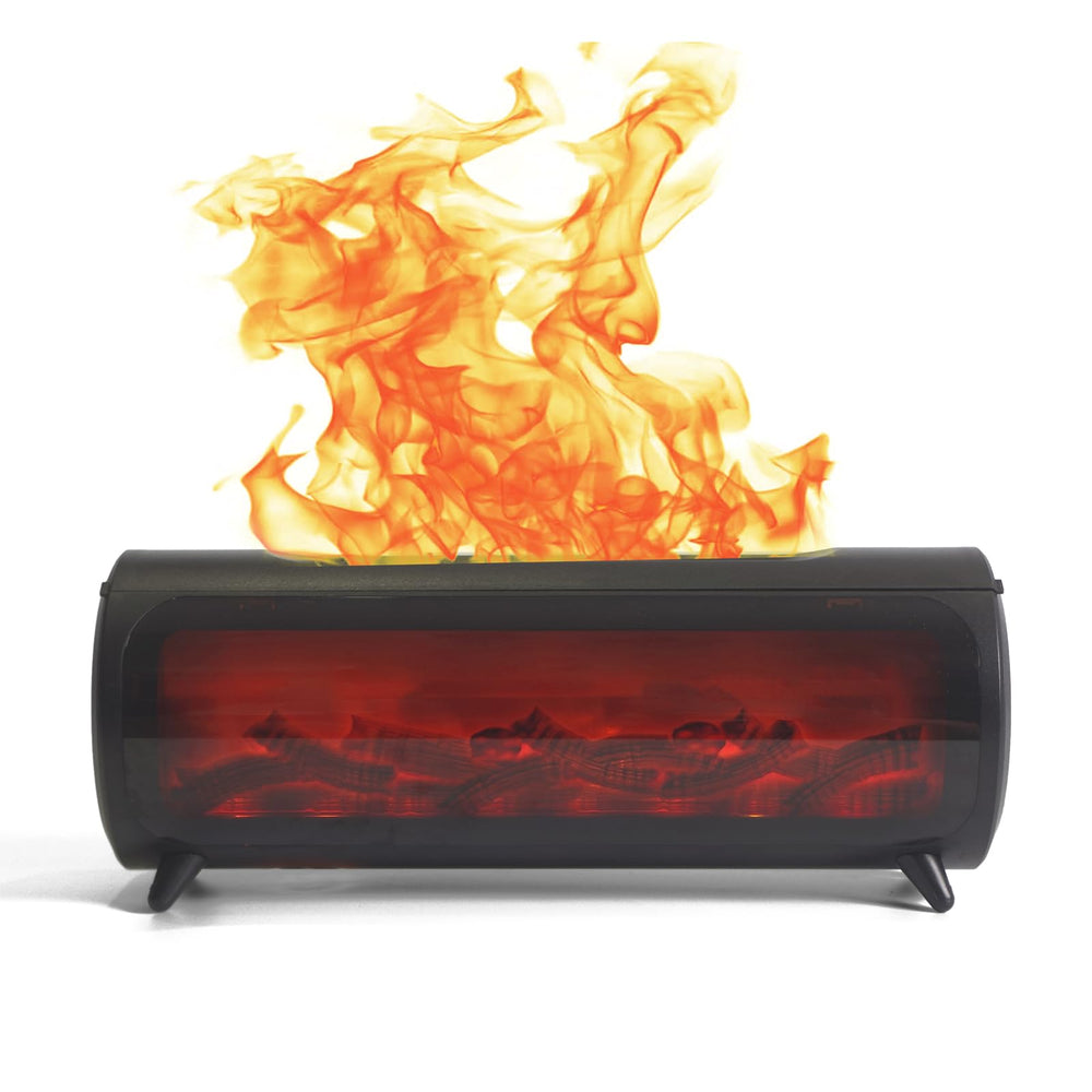 Romanplux Flame Fireplace Diffuser front view with 7 flame colors for cozy ambiance