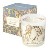 ROMIIE ZOI Golden Pear candle close-up reveals a rich, fruity fragrance for cozy spaces.