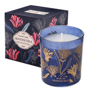 ROMIIE ZOI honeysuckle candle jar close-up showing elegant label for mood-setting.
