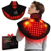 ROMISA cordless red light therapy neck-shoulder pad delivers deep warmth for sore muscles.