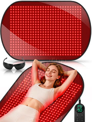 ROMISA red light therapy mat showing full-back coverage for targeted relaxation
