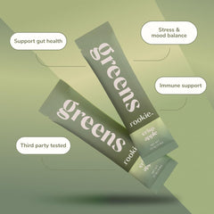 Rookie Wellness probiotic powder blend enhances gut comfort and friendly digestion.