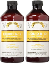 Rooster Booster B-12 Liquid two-pack bottles with clear label supporting poultry vitality