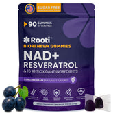 ROOTI NAD+ Plus bottle showing the complete wellness blend for daily energy and balance