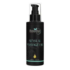 Rosamix sensual massage oil pour captures quick absorption for smooth application.