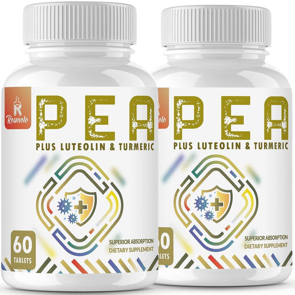 Rosmolo bottle top view shows a high-dose PEA supplement for daily comfort.