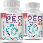 Rosmolo Liposomal PEA softgels in a bottle highlight the high-dose formula for daily use.