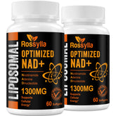 Rossylla 1300mg liposomal NAD+ bottle pour shows convenient high-absorption format