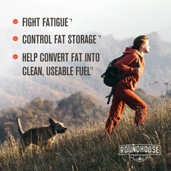 ROUNDHOUSE PROVISION Three Hit Combo capsules closeup highlighting easy daily intake