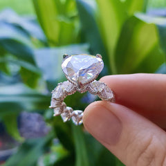 Roxxy Crystals engagement ring heart face showing brilliant CZ brilliance for memorable moments