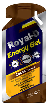 Royal-D Energy Gel cocoa flavor sachet ready for quick energy on the go