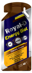 Royal-D Energy Gel cocoa flavor sachet ready for quick energy on the go