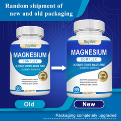 Royalee magnesium glycinate capsules close-up for gentle absorption.