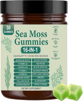 RRIVAN Sea Moss Gummies bottle on wood for convenient daily wellness.
