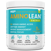 RSP Nutrition AminoLean pineapple coconut bottle showing natural energy boost